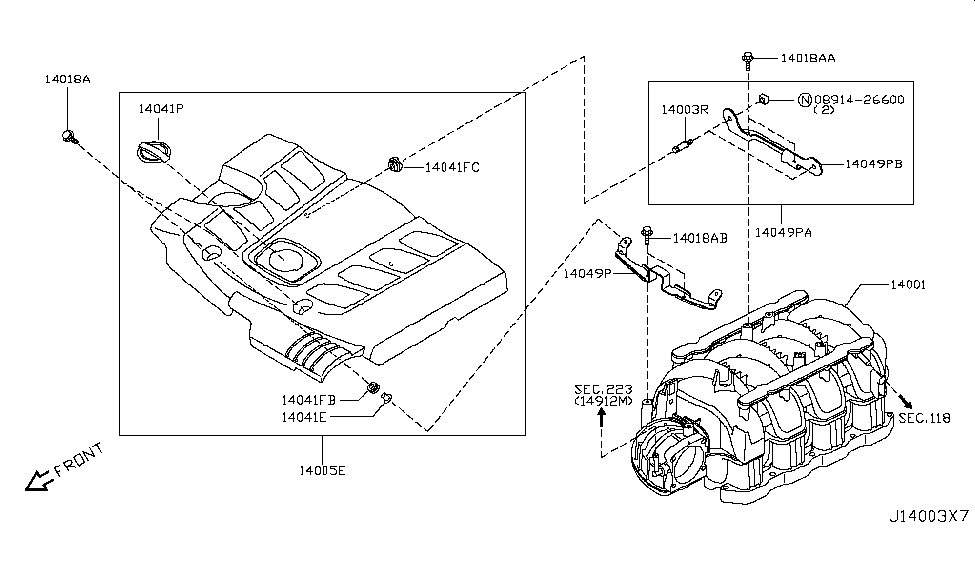 Nissan 14049-1LA0C Bracket Ornament