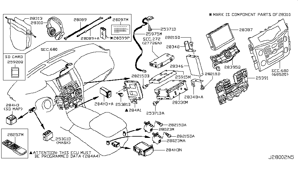 Nissan 28097-3GH0A Tag-Caution,NAVI