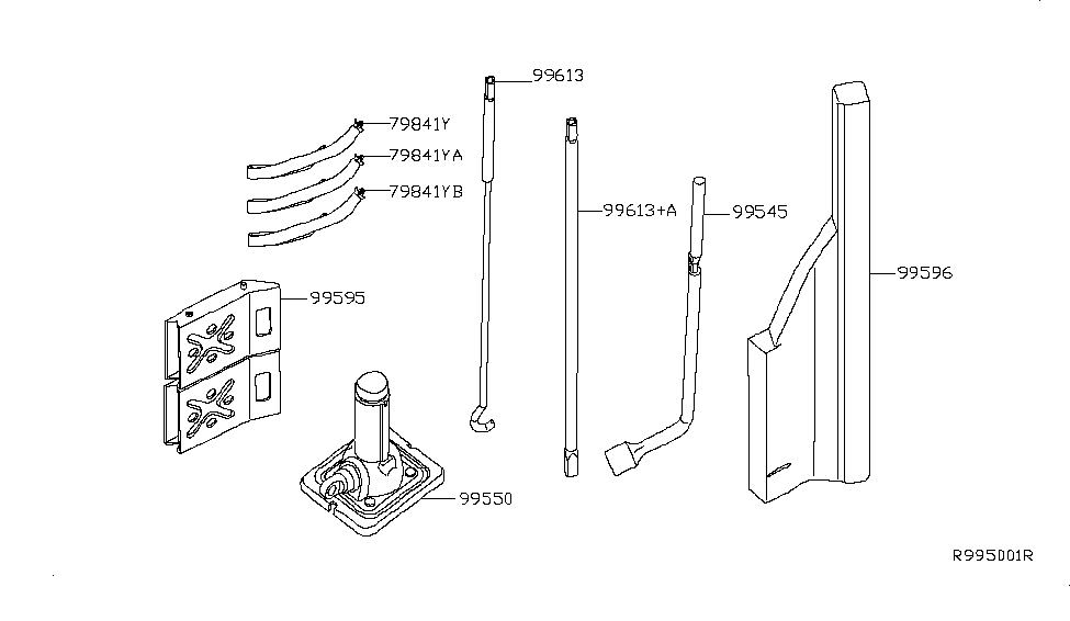 Nissan 79841-1PA9E Band Assy-Holder,Tool