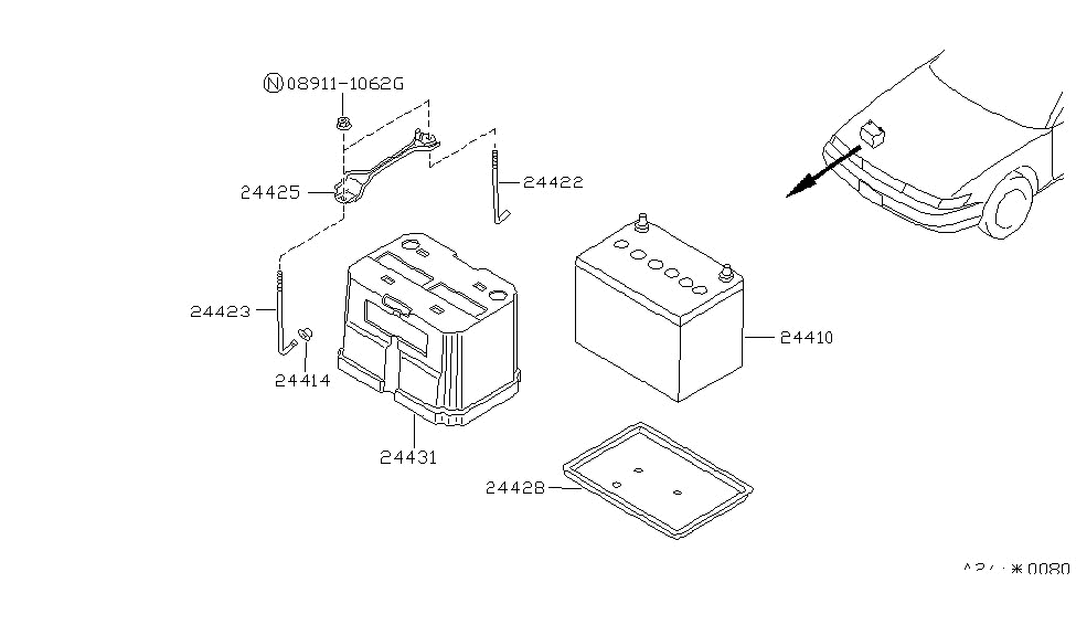 Nissan 24426-35F00 Support-Battery