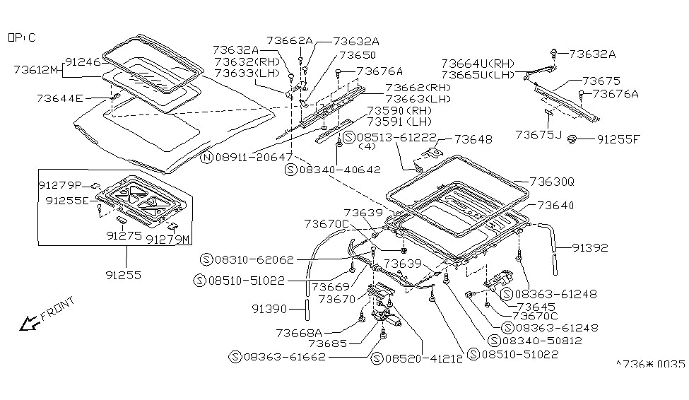 Nissan 73692-D4010 Cover-Plate, SUNROOF