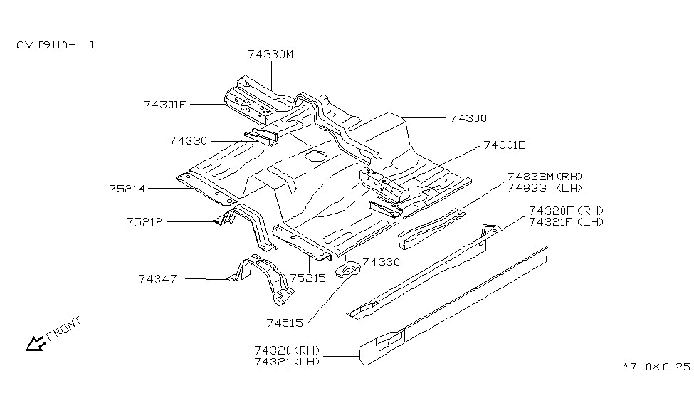 Nissan 74330-59F00 Member-2ND Cross