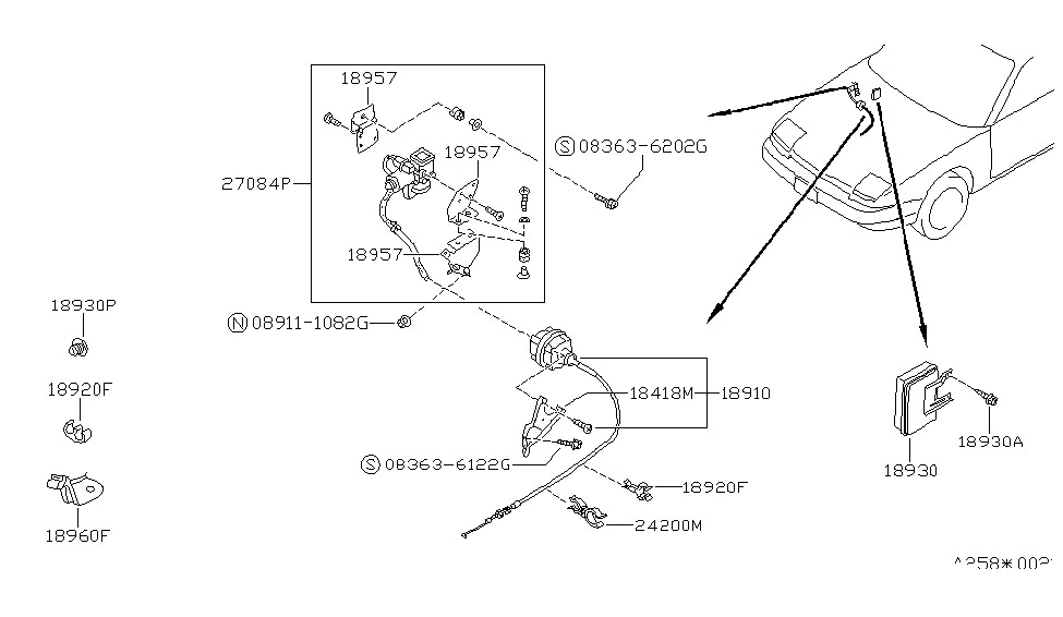 Nissan 18912-40F00 Bracket Throttle Control