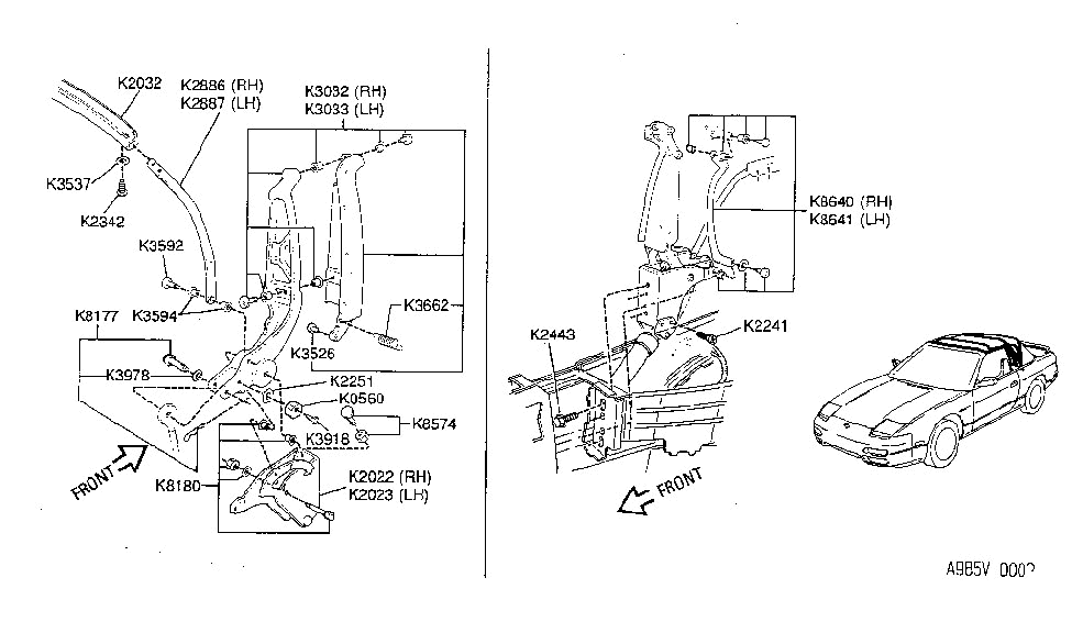 Nissan K8180-6X101 Kit-Hardware,Main Pivot Bracket
