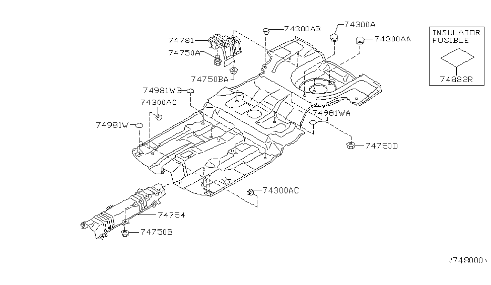 Nissan 74396-5M310 Nut