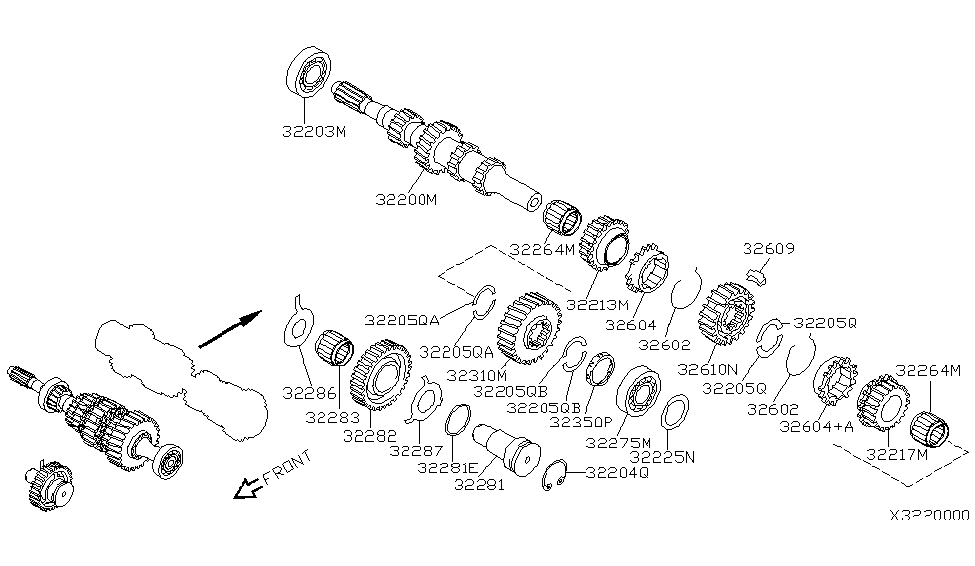 Nissan 32204-6J001 Ring Snap Reverse IDLER