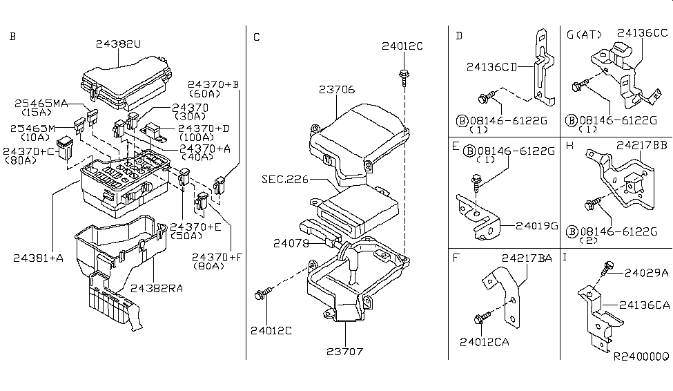 Nissan 24370-79924 Connector Assy-Fusible Link