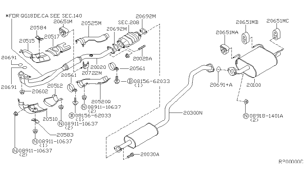 Nissan 20584-5M020 Support Heat INSULATOR