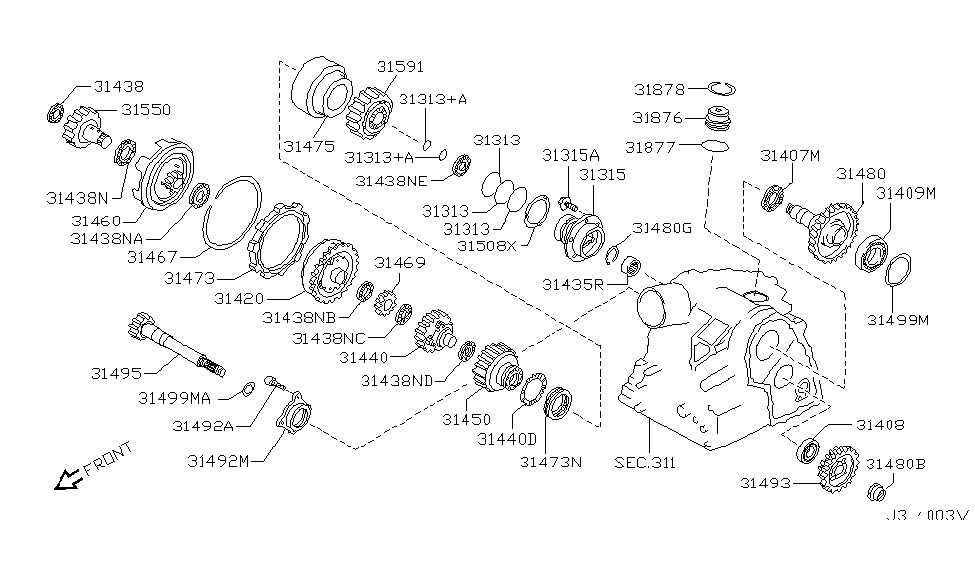 Nissan 31495-81X20 Gear-PINION Reduction