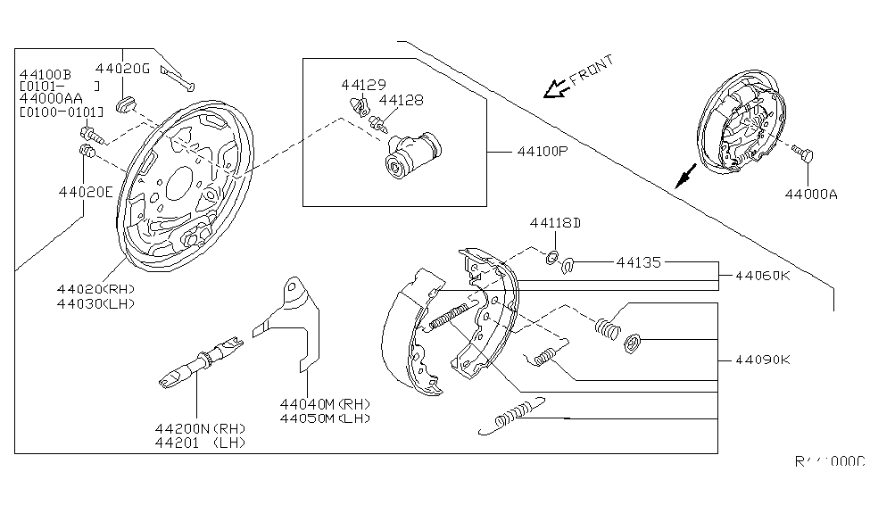 Nissan 44090-4Z025 Spring Kit-Return,Rear Brake Shoe