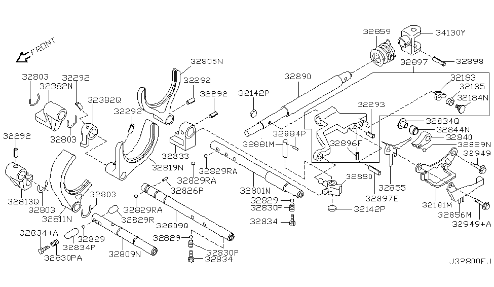 Nissan 32881-6J000 Shaft Selector