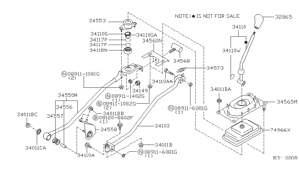 Nissan 74966-6J000 Cover-Transmission Hole