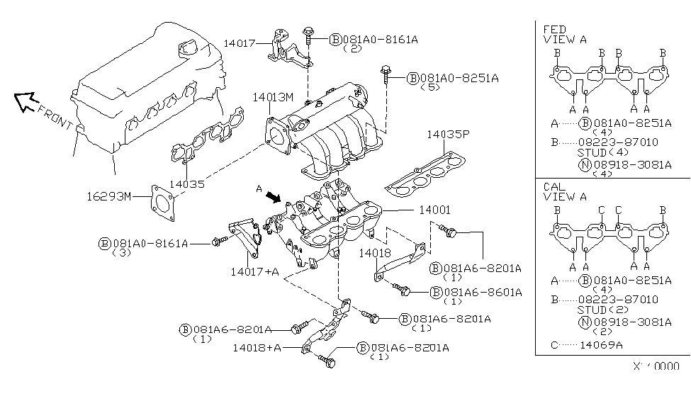 Nissan 14018-F4600 Support-Manifold