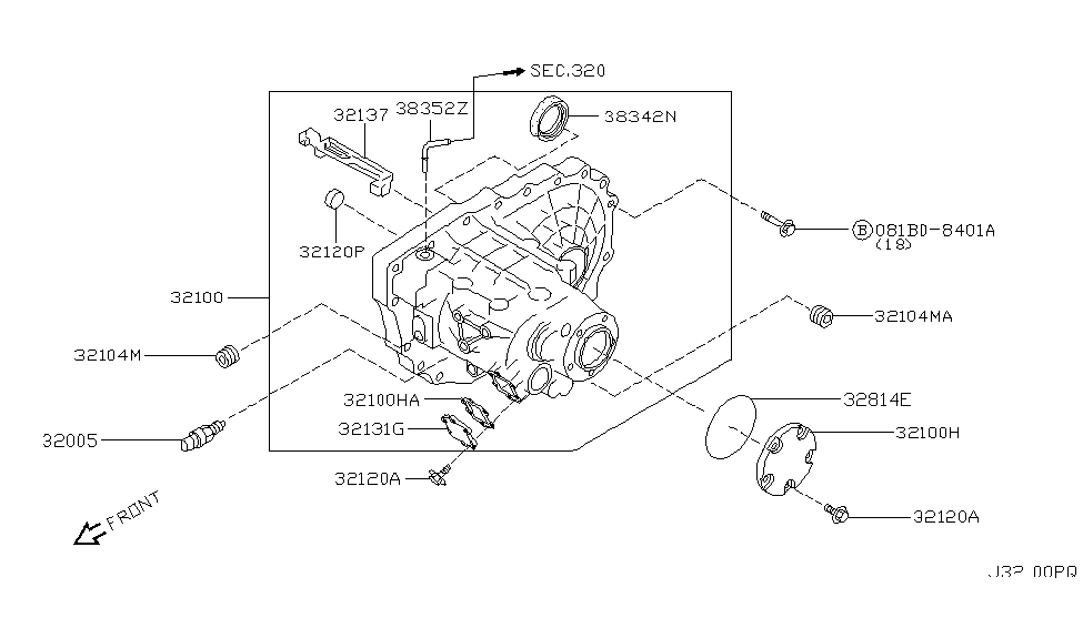 Nissan 32131-6J010 Cover-Case