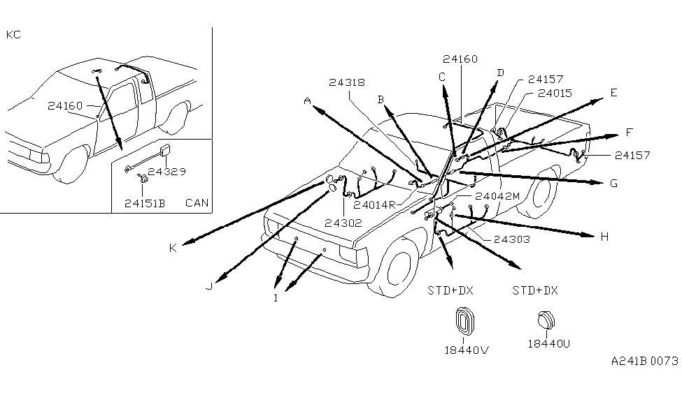 Nissan 24038-01G00 Harness Speaker