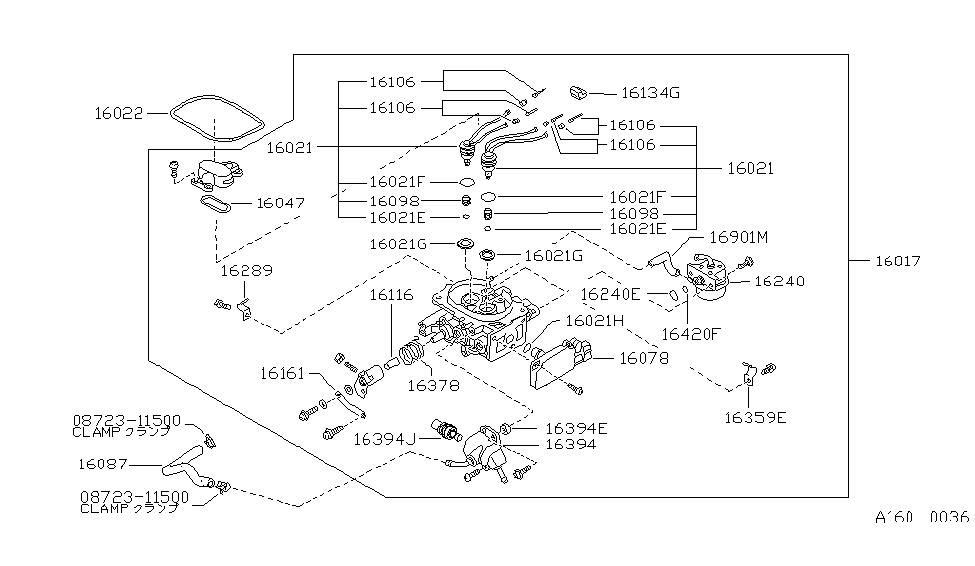 Nissan 16017-03G16 VENTURY Chamber Assembly