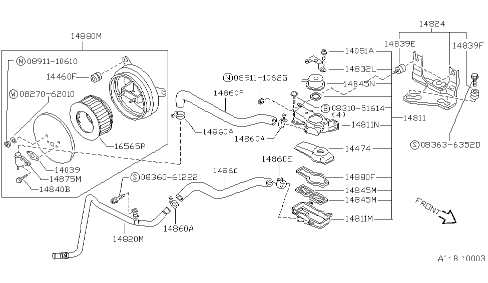 Nissan 14811-16E01 Case Assembly-EAI Valve