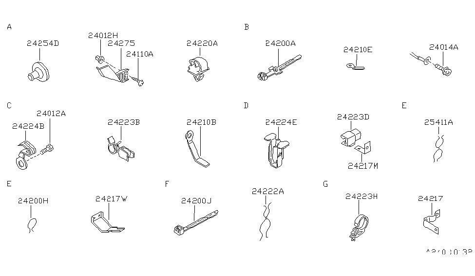 Nissan 24280-01G00 Protector Harness