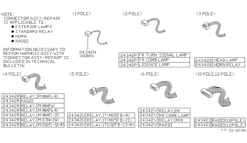 Nissan B4346-0MFW0 Connector Assembly Harness Repair