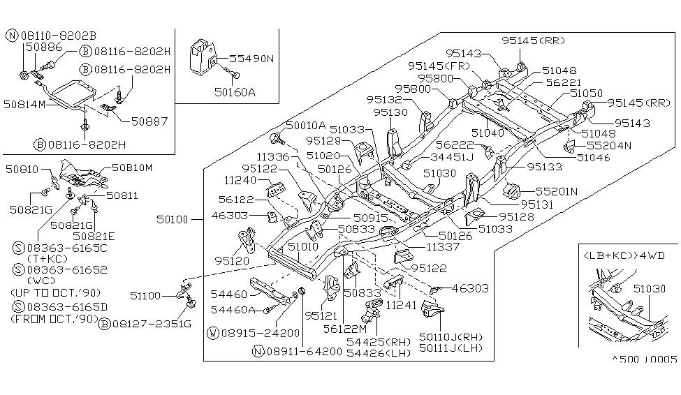 Nissan 51035-01G00 GASSET-Cross RH