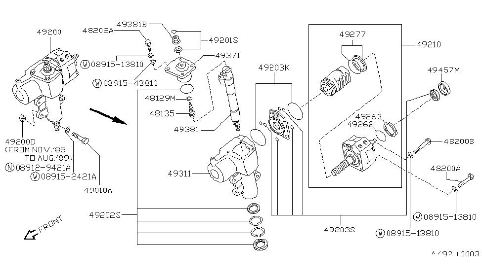 Nissan 49381-83G00 Shaft Assy-Sector