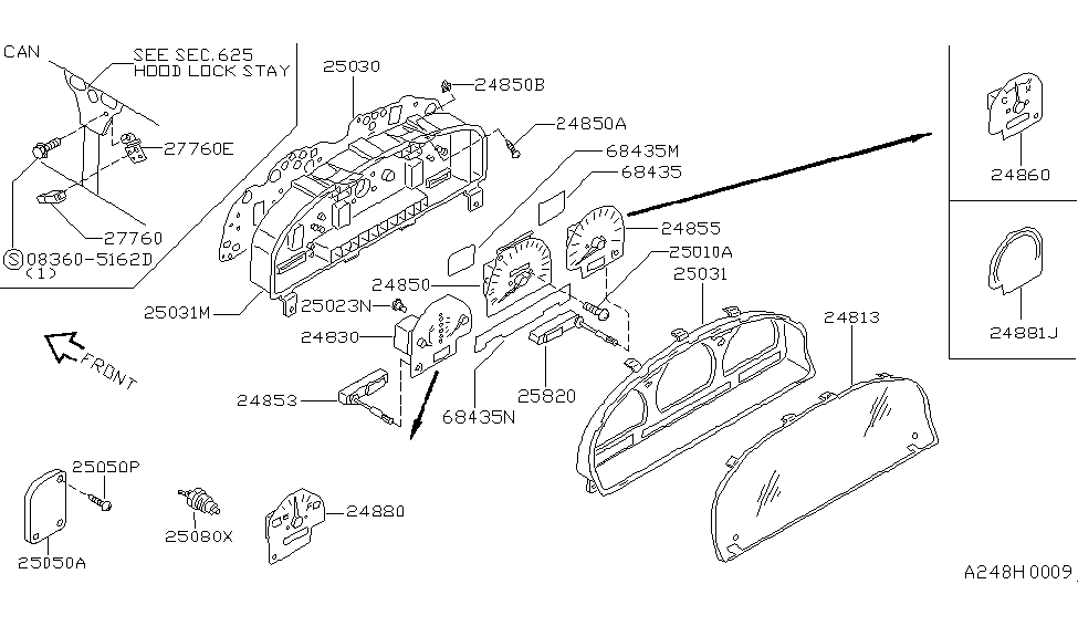 Nissan 24898-73P05 Printed Circuit Warning