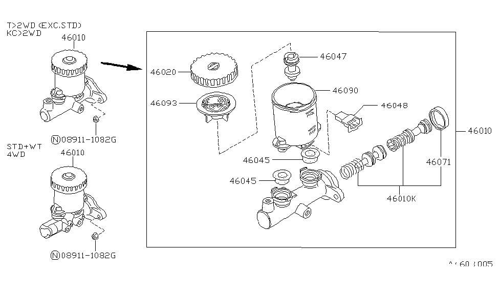 1994 Nissan Hardbody Pickup (D21) Brake Master Cylinder