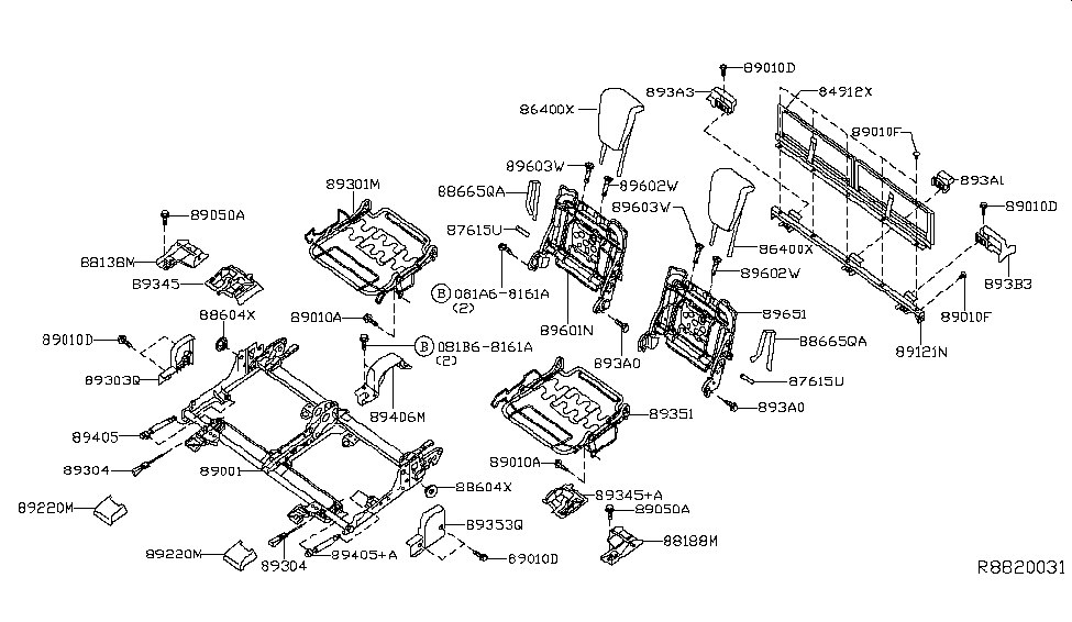 Nissan 89407-4BA0B Cover-Arm,3rd Seat Back