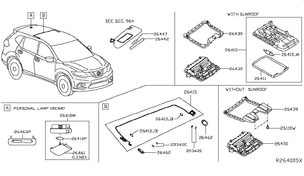 Nissan 264A5-6FL0A Bracket-Personal Lamp