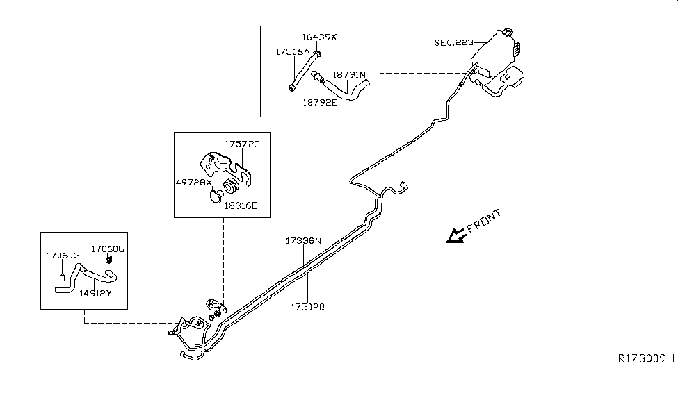 Nissan 17339-4BA0A Fuel PURGE Tube