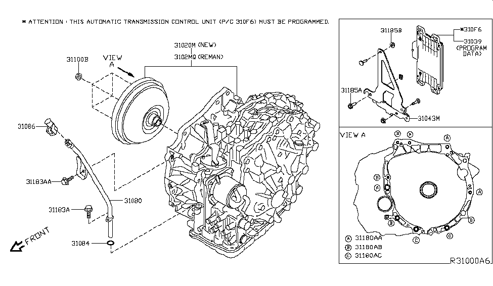 Nissan 3102M-3VX1CRE REMAN TRANSAXLE Assembly - Automatic