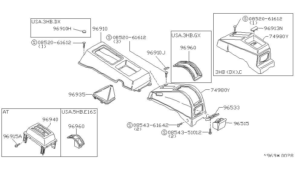 Nissan 74966-01M02 Plug Console