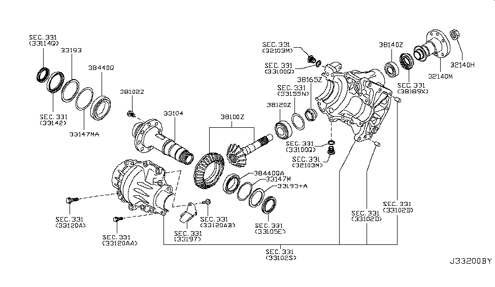 Nissan 33193-1KD0A Spacer-Mounting,Hypoid Gear