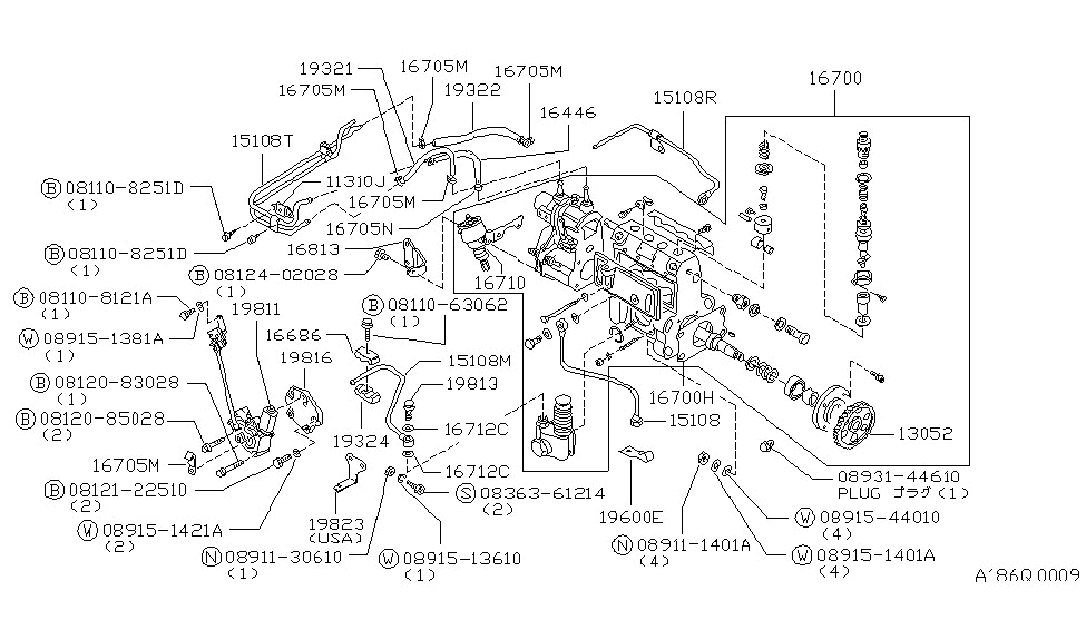 Nissan 16700-37W04 Injector Pump