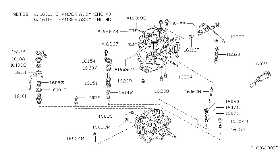 Nissan 16010-W8801 CARBURETOR