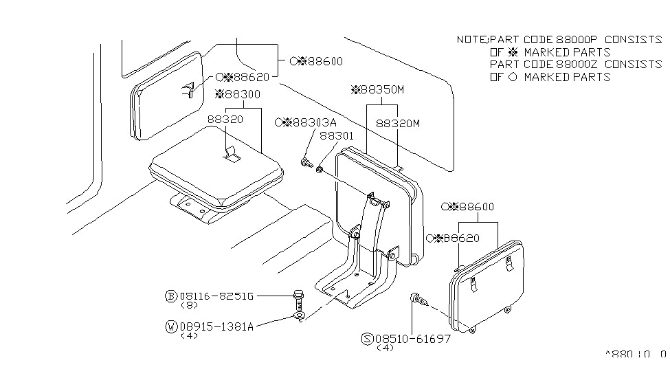 Nissan 88301-12W27 Jump Seat Kit