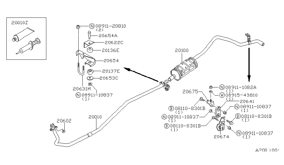 Nissan 20641-31W00 Clamp-Exhaust