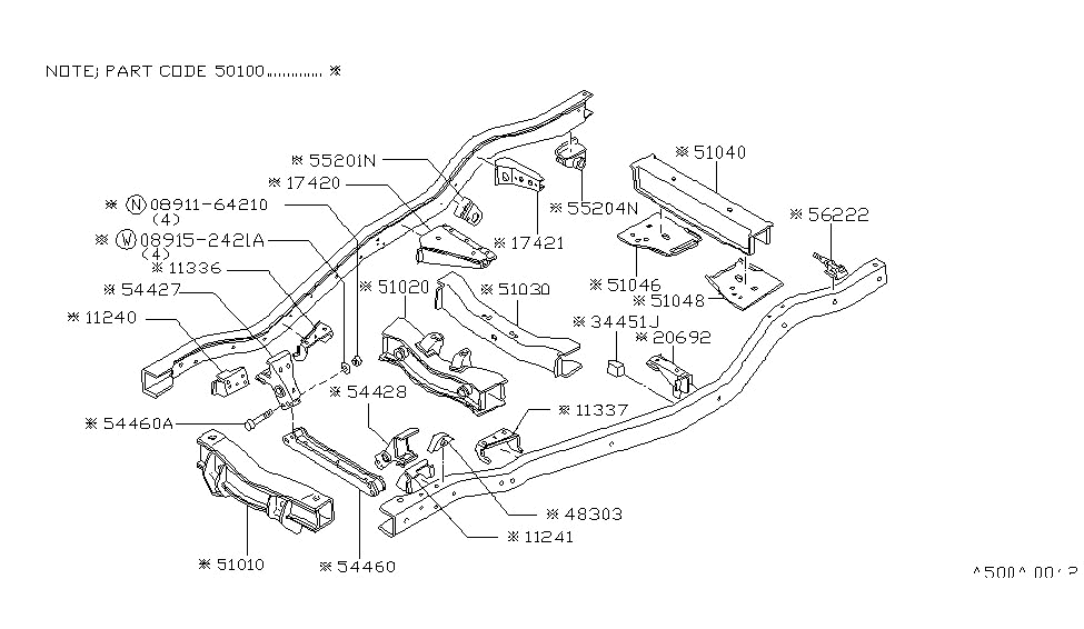 Nissan 56223-01W00 Bracket