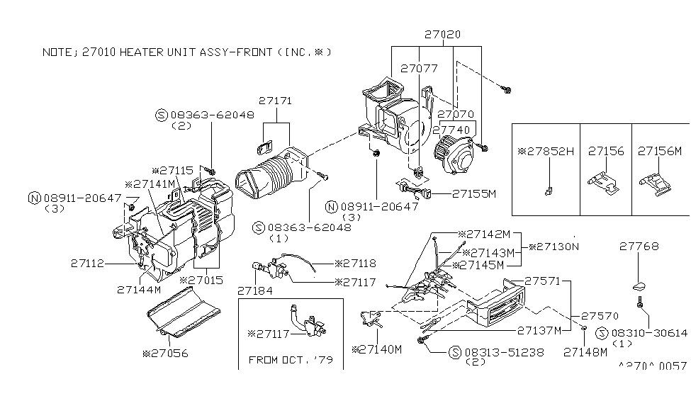 Nissan 27660-03W00 Switch Fan Air