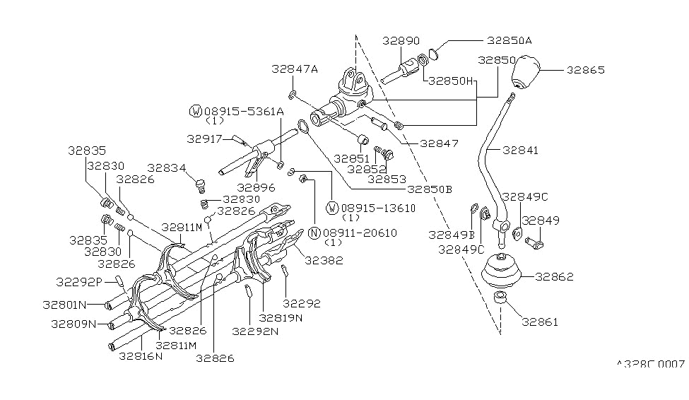 1985 Nissan 720 Pickup Transmission Shift Control