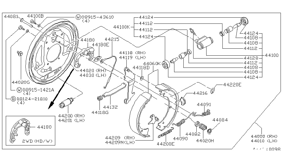 Nissan 44000-48W10 Brake Rear RH