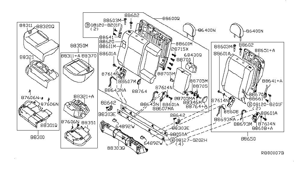 Nissan 88608-ET01A Bracket Assembly-Rear Seat Back,Side LH