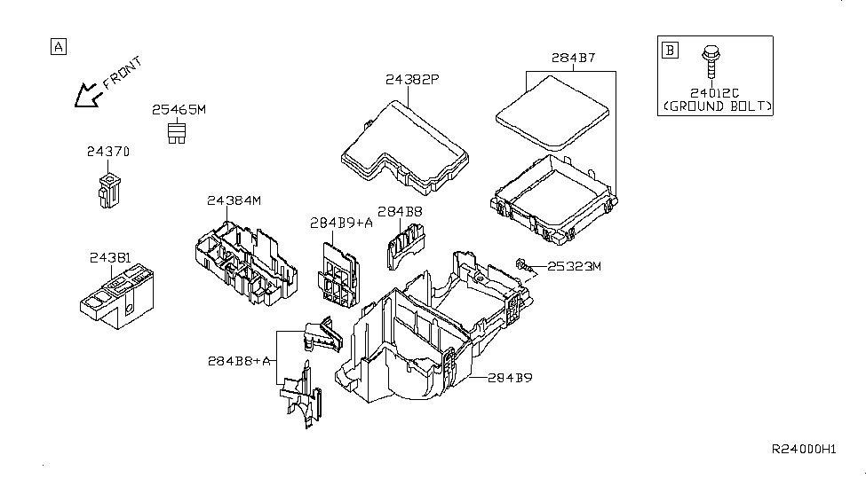 24382ZT58A Genuine Nissan 24382ZT58A CoverFUSIBLE Link Holder