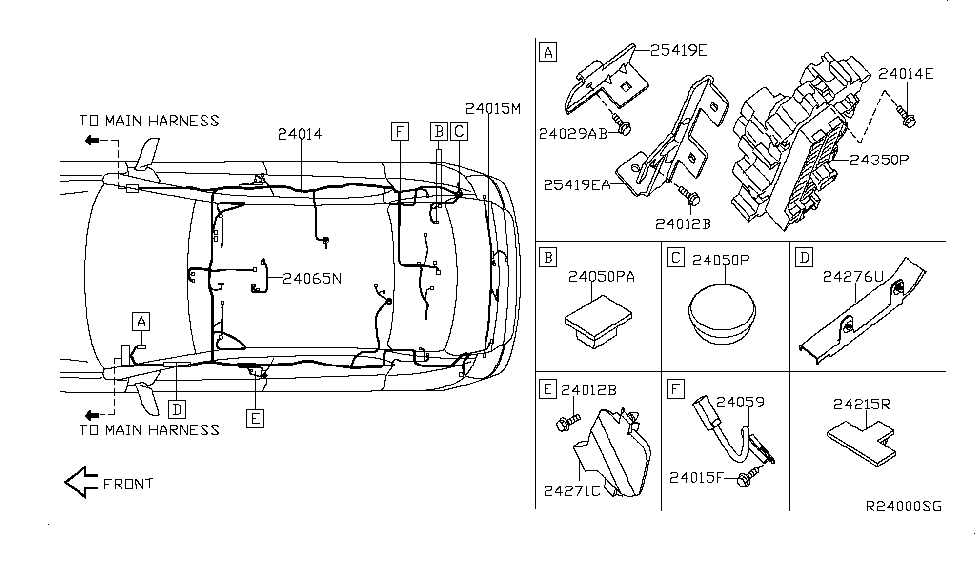 Nissan 24059-ET000 Harness-Defogger,Earth