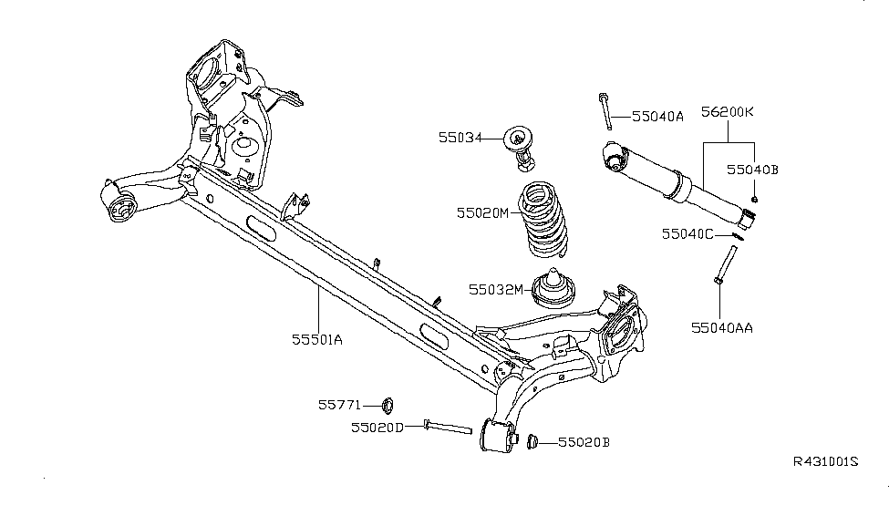 Nissan 55771-ET05A Rod-Knob Lock L