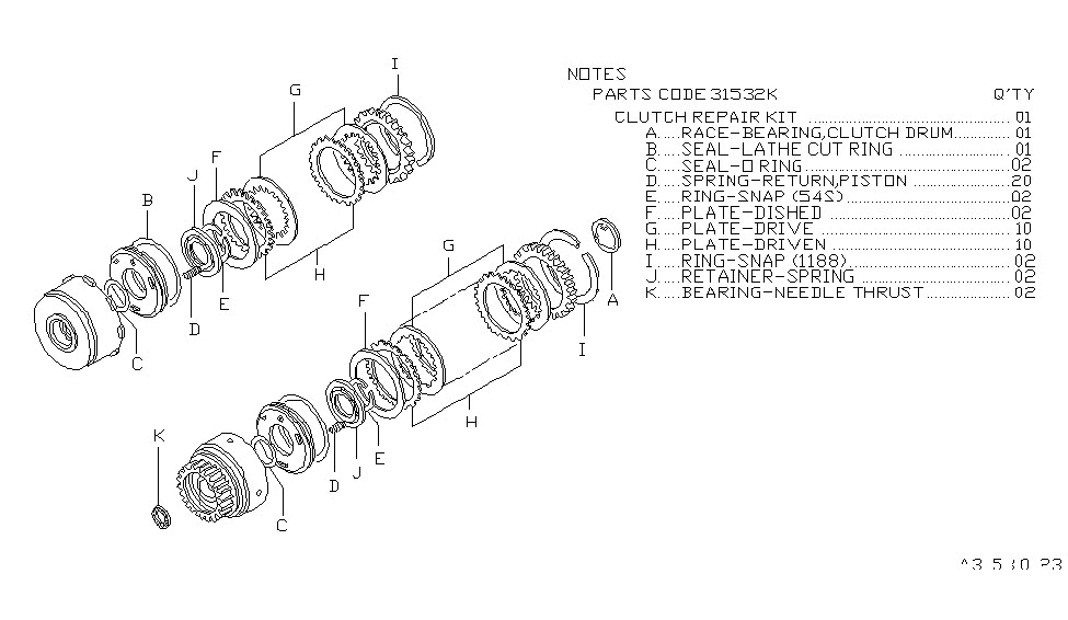 Nissan 31532-X0825 Kit-Clutch REPR