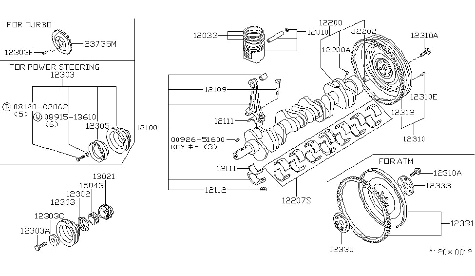 Nissan 12305-P7500 PULLEY-P/S Pump