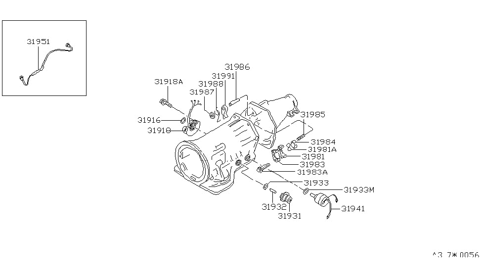 Nissan 31951-X6100 Tube Assembly Governor