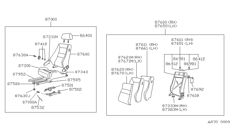 Nissan 87406-22P80 Cover RECLINING Device