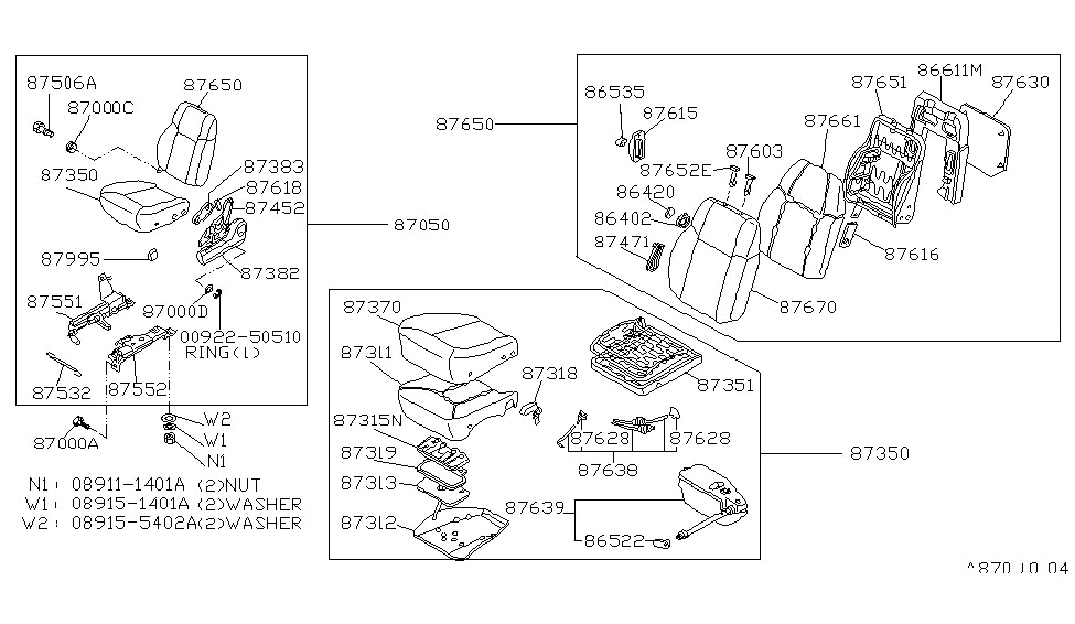 Nissan 87408-W0510 Washer